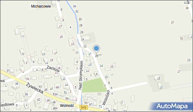 Świnna, Wolności, 18, mapa Świnna
