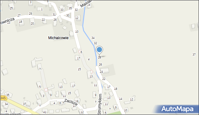 Świnna, Wolności, 28, mapa Świnna