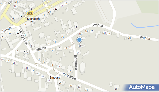 Szamocin, Wodna, 16, mapa Szamocin