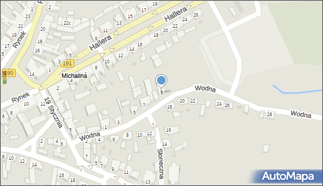 Szamocin, Wodna, 9, mapa Szamocin