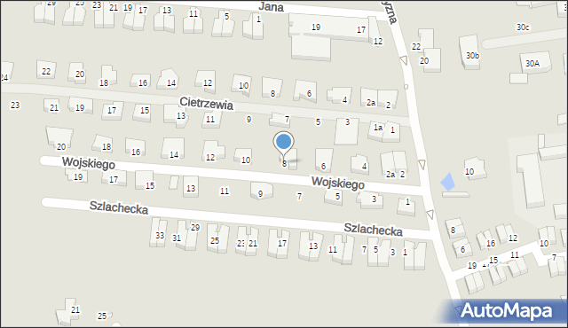 Szczecin, Wojskiego, 8, mapa Szczecina