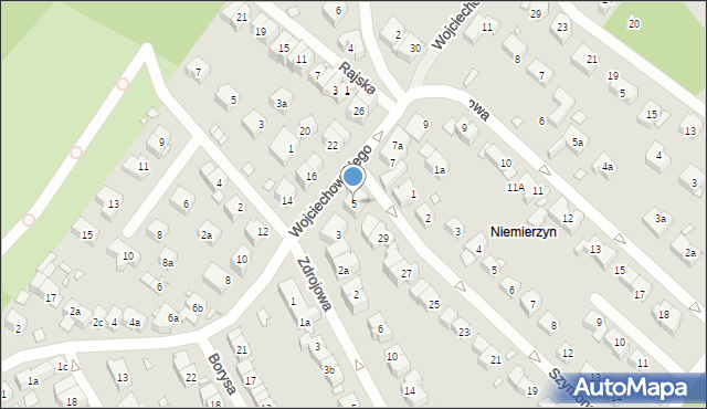 Szczecin, Wojciechowskiego Stanisława, 5, mapa Szczecina
