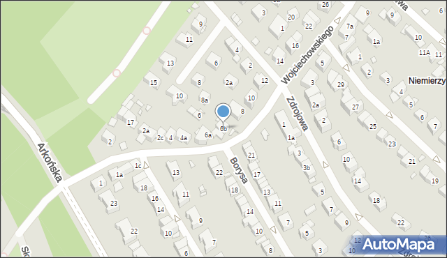 Szczecin, Wojciechowskiego Stanisława, 6b, mapa Szczecina