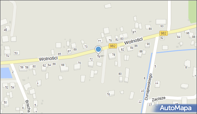 Szczucin, Wolności, 74, mapa Szczucin