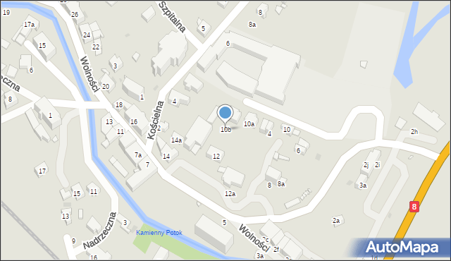 Szczytna, Wolności, 10b, mapa Szczytna