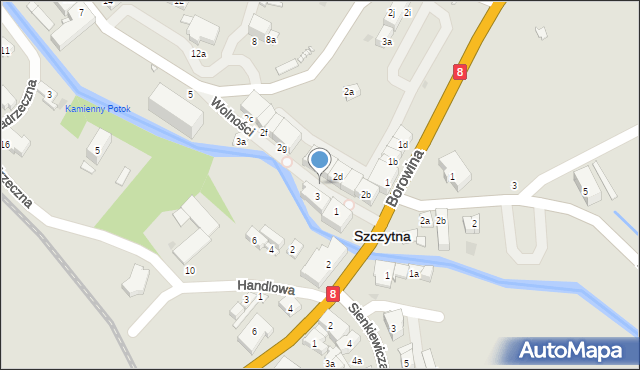 Szczytna, Wolności, 1b, mapa Szczytna