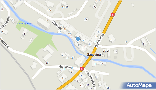 Szczytna, Wolności, 3, mapa Szczytna