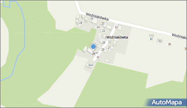 Szewna, Woźniakówka, 28, mapa Szewna