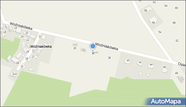 Szewna, Woźniakówka, 36, mapa Szewna