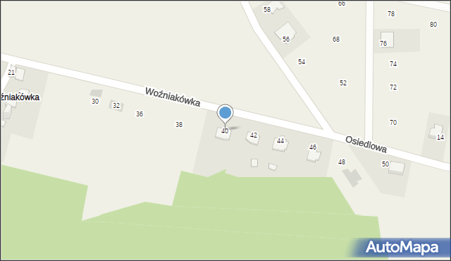 Szewna, Woźniakówka, 40, mapa Szewna