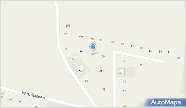 Szewna, Woźniakówka, 64, mapa Szewna