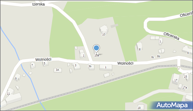 Szklarska Poręba, Wolności, 10a, mapa Szklarska Poręba