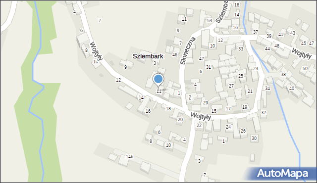 Szlembark, Wojtyły Karola, ks. kard., 11, mapa Szlembark