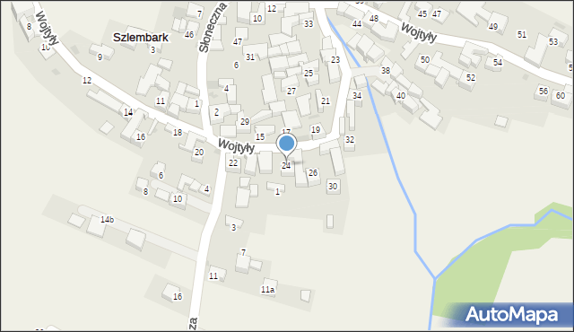 Szlembark, Wojtyły Karola, ks. kard., 24, mapa Szlembark