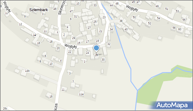 Szlembark, Wojtyły Karola, ks. kard., 26, mapa Szlembark