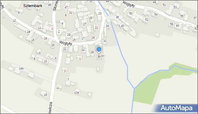 Szlembark, Wojtyły Karola, ks. kard., 30, mapa Szlembark