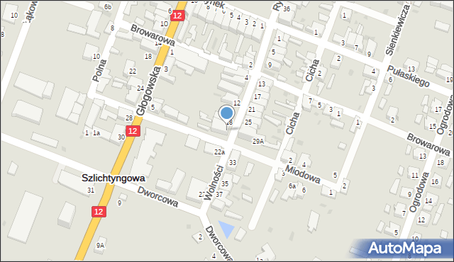 Szlichtyngowa, Wolności, 20, mapa Szlichtyngowa