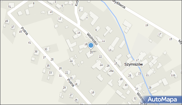 Szymiszów, Wolności, 20, mapa Szymiszów