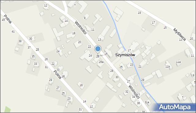Szymiszów, Wolności, 26, mapa Szymiszów