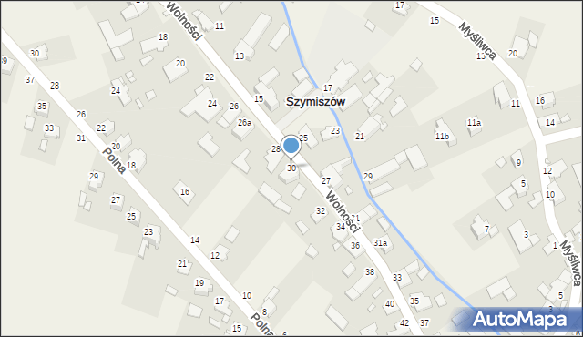 Szymiszów, Wolności, 30, mapa Szymiszów