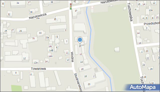 Tarnów, Wodna, 10, mapa Tarnów
