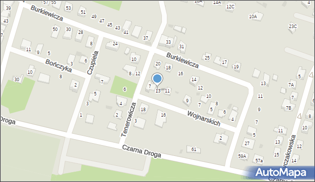 Tarnów, Wojnarskich Jerzego i Zbigniewa, 13, mapa Tarnów