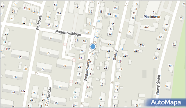 Tarnów, Wojtarowicza Józefa, 23, mapa Tarnów