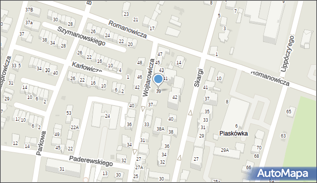 Tarnów, Wojtarowicza Józefa, 39, mapa Tarnów