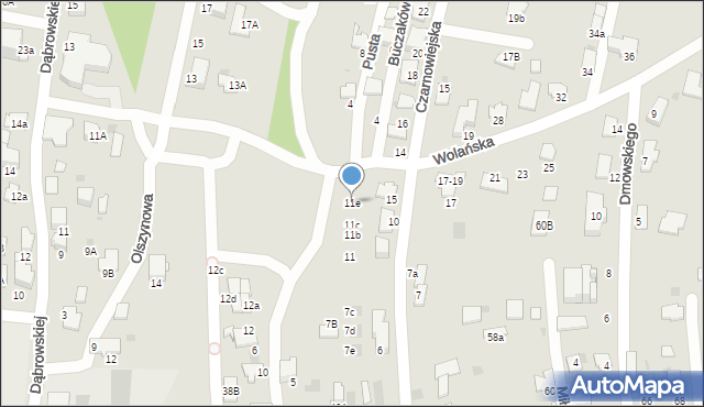 Tarnów, Wolańska, 11e, mapa Tarnów