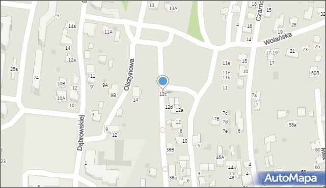Tarnów, Wolańska, 12c, mapa Tarnów