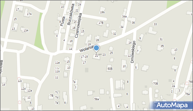 Tarnów, Wolańska, 21, mapa Tarnów