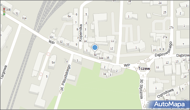 Tczew, Wojska Polskiego, 34, mapa Tczew