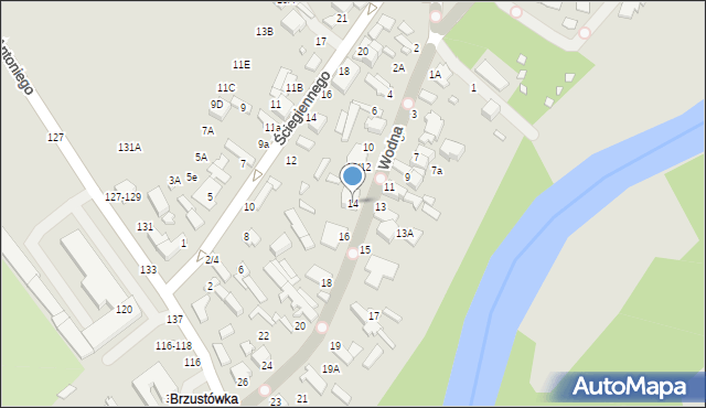 Tomaszów Mazowiecki, Wodna, 14, mapa Tomaszów Mazowiecki
