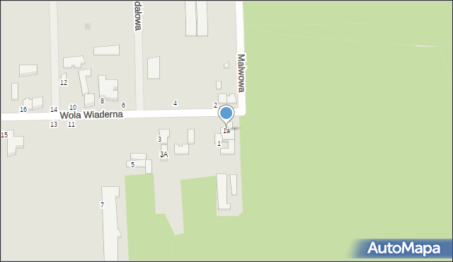 Tomaszów Mazowiecki, Wola Wiaderna, 1a, mapa Tomaszów Mazowiecki