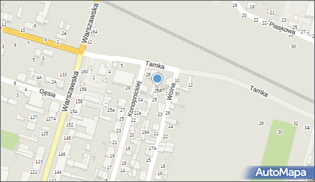 Tomaszów Mazowiecki, Wolna, 25A, mapa Tomaszów Mazowiecki
