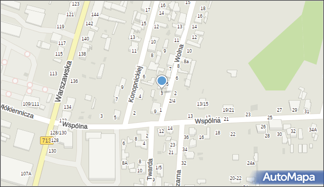 Tomaszów Mazowiecki, Wolna, 3, mapa Tomaszów Mazowiecki