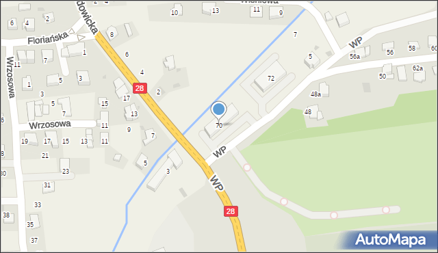 Tomice, Wojska Polskiego, 70, mapa Tomice