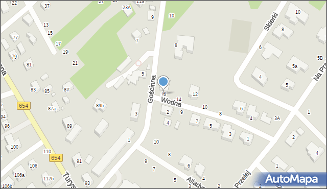 Toruń, Wodna, 16, mapa Torunia