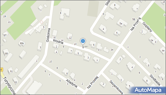 Toruń, Wodna, 8, mapa Torunia