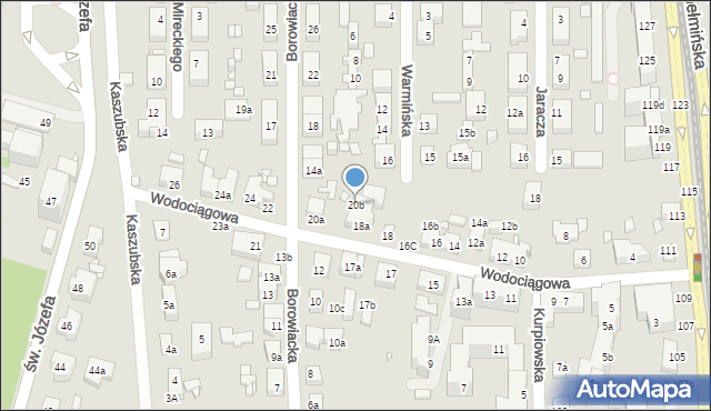 Toruń, Wodociągowa, 20b, mapa Torunia