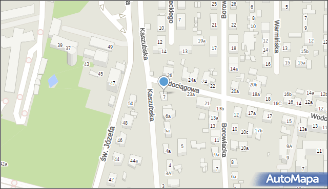 Toruń, Wodociągowa, 25, mapa Torunia