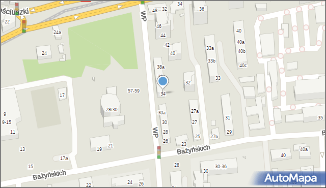 Toruń, Wojska Polskiego, 34, mapa Torunia