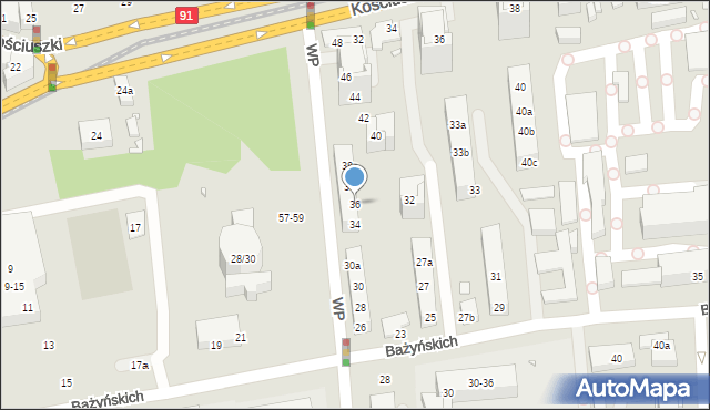 Toruń, Wojska Polskiego, 36, mapa Torunia