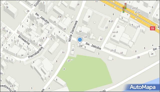 Toruń, Wola Zamkowa, 12a, mapa Torunia
