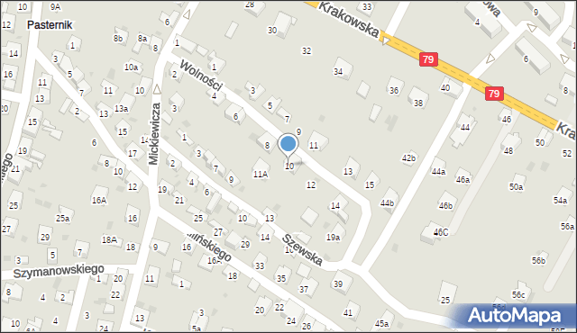 Trzebinia, Wolności, 10, mapa Trzebinia