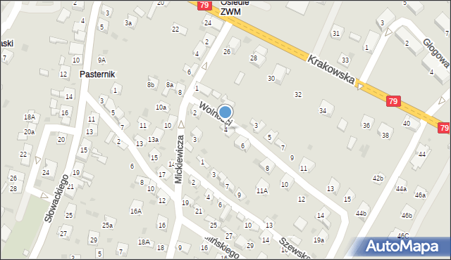 Trzebinia, Wolności, 4, mapa Trzebinia