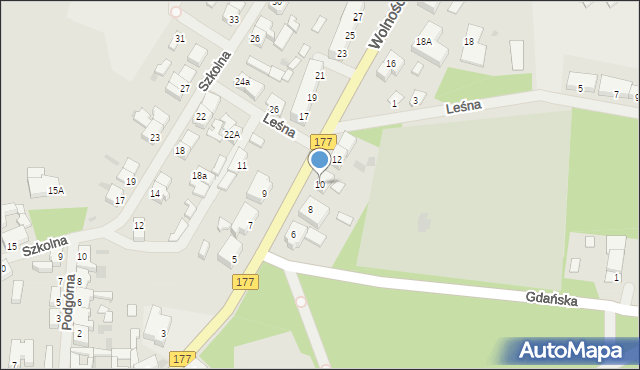 Tuczno, Wolności, 10, mapa Tuczno