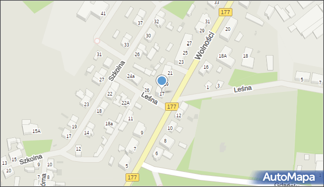 Tuczno, Wolności, 17, mapa Tuczno