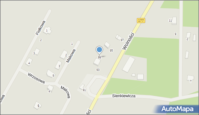 Tuczno, Wolności, 94, mapa Tuczno
