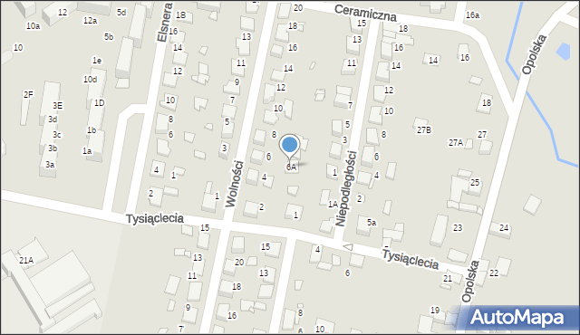 Tułowice, Wolności, 6A, mapa Tułowice